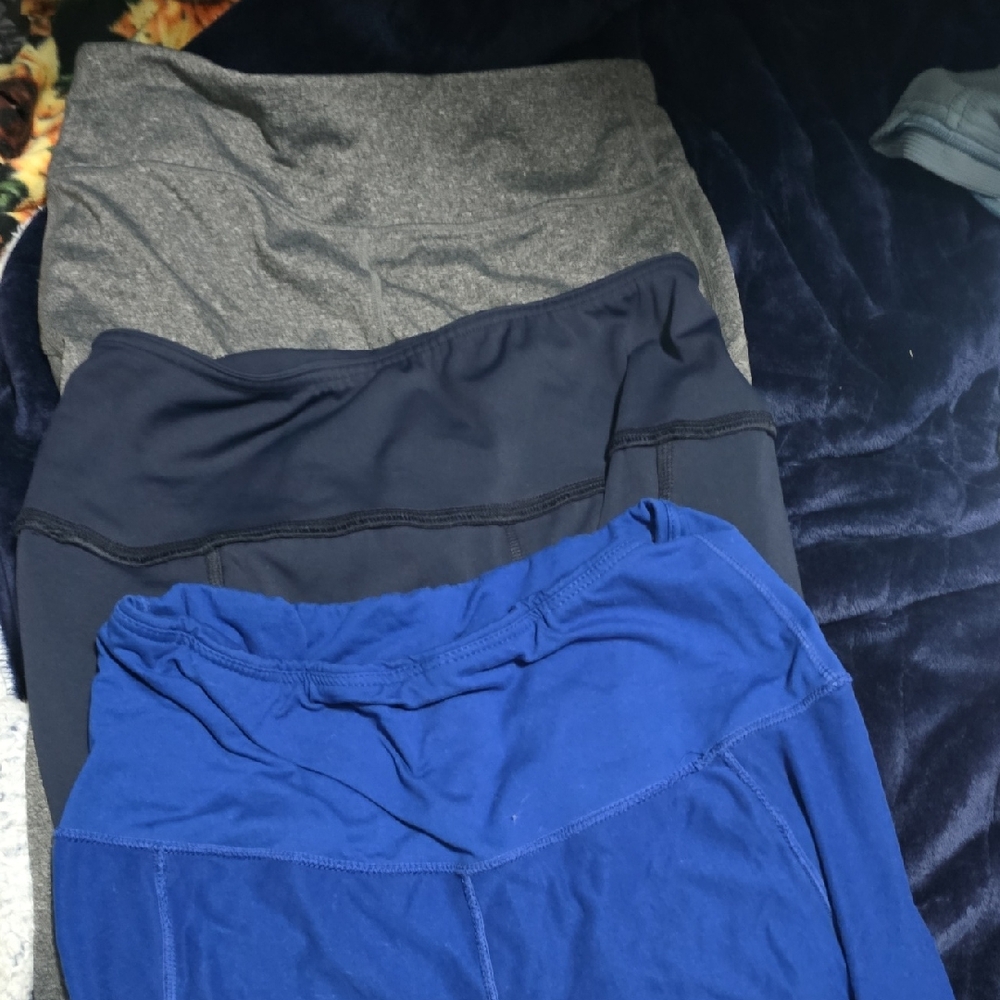 Set of Three Skirts in Gray, Black, and Blue